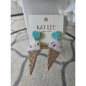 Kay Lee Ice Cream Beaded Earrings New